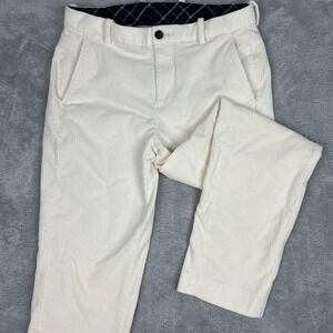 Brooks Brothers Corduroy Pants Cream Ivory Men's 32x29.5 Slash Pockets Preppy